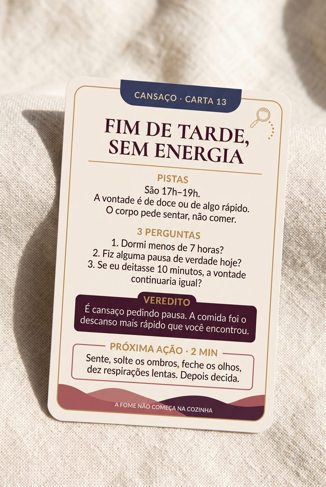 Carta: Fim de tarde, sem energia